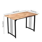 Dining Table Set for 4, 47.2-Inch Wood Kitchen Table Set,Rustic Brown 5 Piece Dining Table Set for Kitchen Dining Room CA | LEUKHOUSE