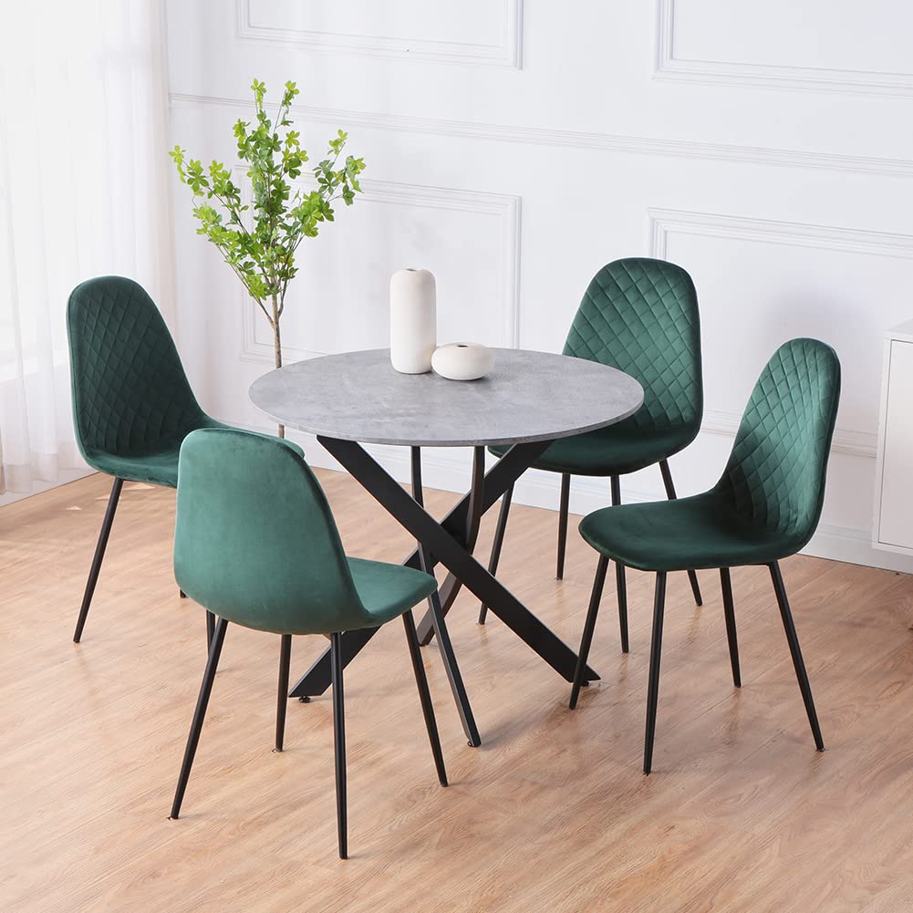 Round Dining Table 100x100cm Grey/Black AWS022UK | LEUKHOUSE