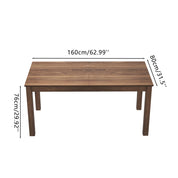 Wood Dining Table, Large Rectangular Dining Table for 4-6, 63" Farmhouse Style Kitchen Table for Home Kitchen Dining Room CA | LEUKHOUSE
