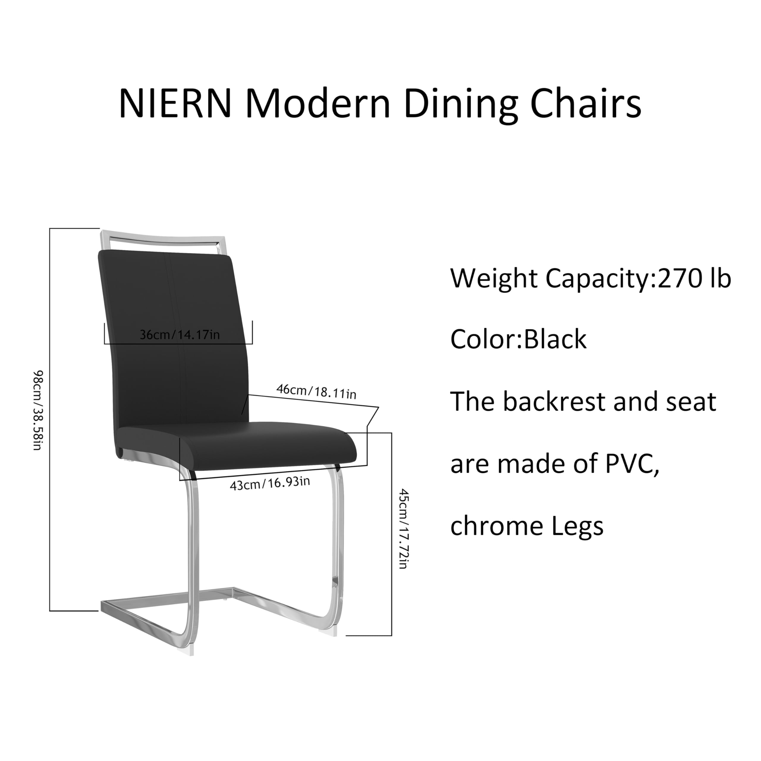 Round Tempered Glass Dining Table Set for 4 with 4 Upholstered Chairs (Sliver Table with Black Chairs) US | LEUKHOUSE