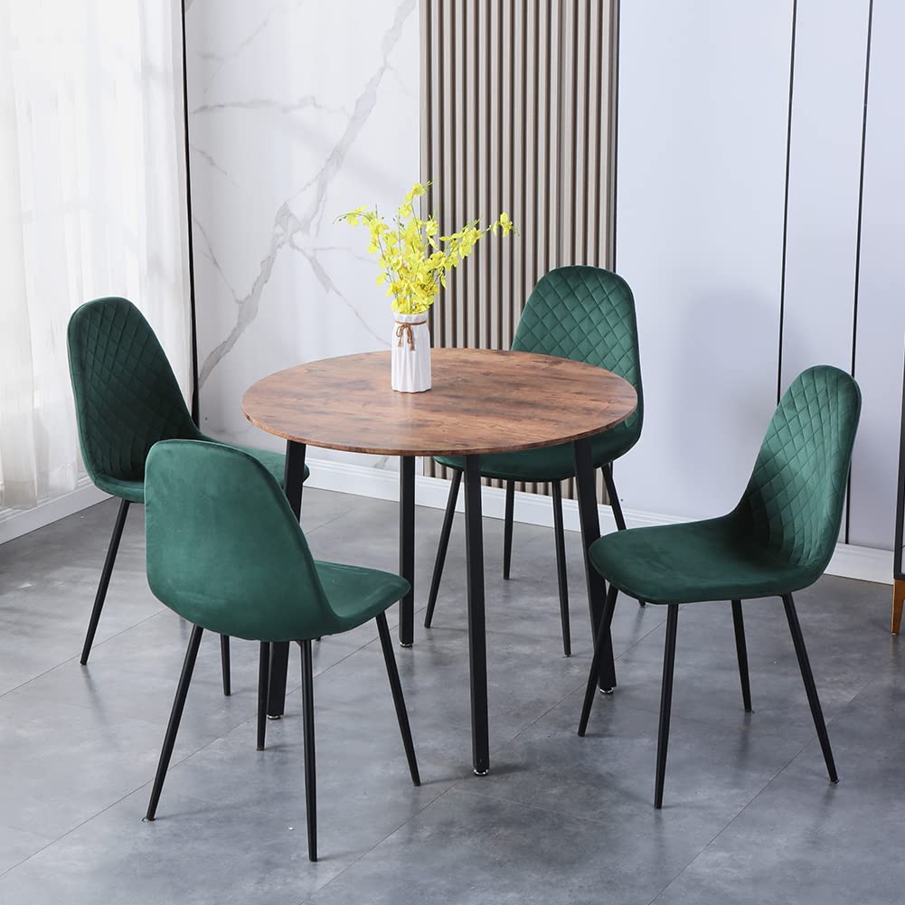 Round Dining Table 90x90cm Wooden/Black AWS161UK | LEUKHOUSE