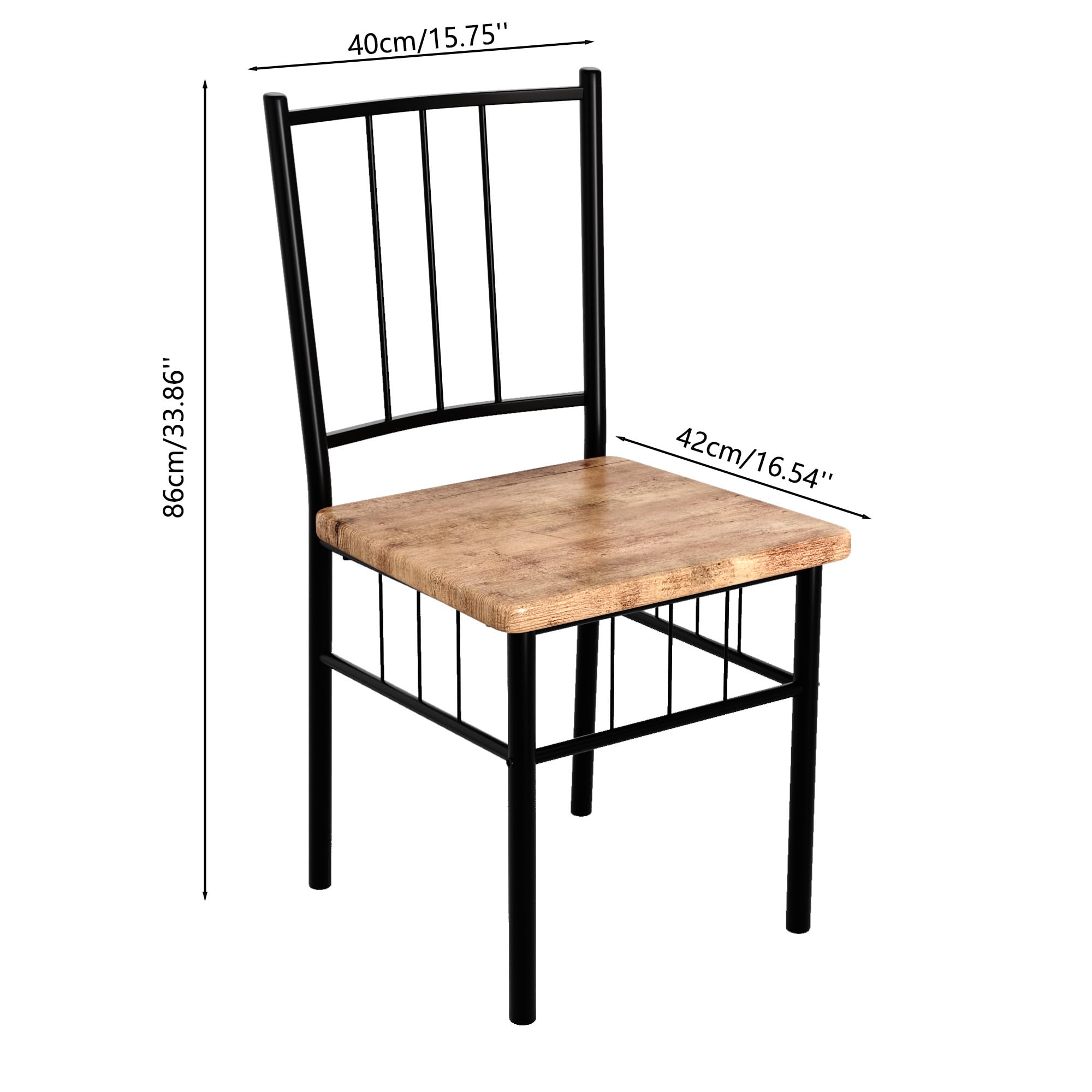 Dining Table Set for 4, 47.2-Inch Wood Kitchen Table Set,Rustic Brown 5 Piece Dining Table Set for Kitchen Dining Room CA | LEUKHOUSE