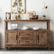 Solid Wood Retro Sideboard Storage | LEUKHOME