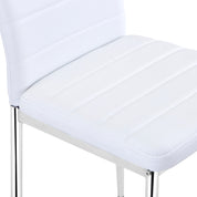 Lot de 4 Chaises de Salle à Manger, Design Moderne, Similicuir Blanc, Pieds Chromés AWS01114FR | LEUKHOUSE
