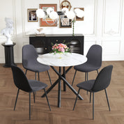 Chaises Salle à Manger Lot de 4 Chaises en Velours Gris Dos en Cuir Chaises de Cuisine pour 4 Personnes,Gris AWS024114FR | LEUKHOUSE