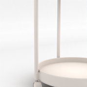 Table de Chevet Mobile avec 2 Plateaux, Table d'appoint Ronde roulettes et Poignées pour Déplacement Facile, Beige  AWS228FR | LEUKHOUSE