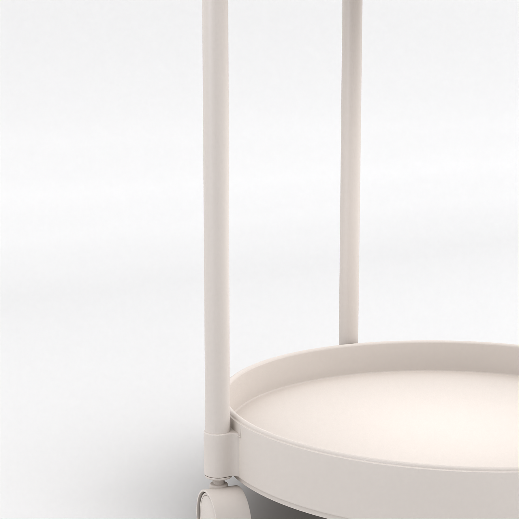 Table de Chevet Mobile avec 2 Plateaux, Table d'appoint Ronde roulettes et Poignées pour Déplacement Facile, Beige  AWS228FR | LEUKHOUSE