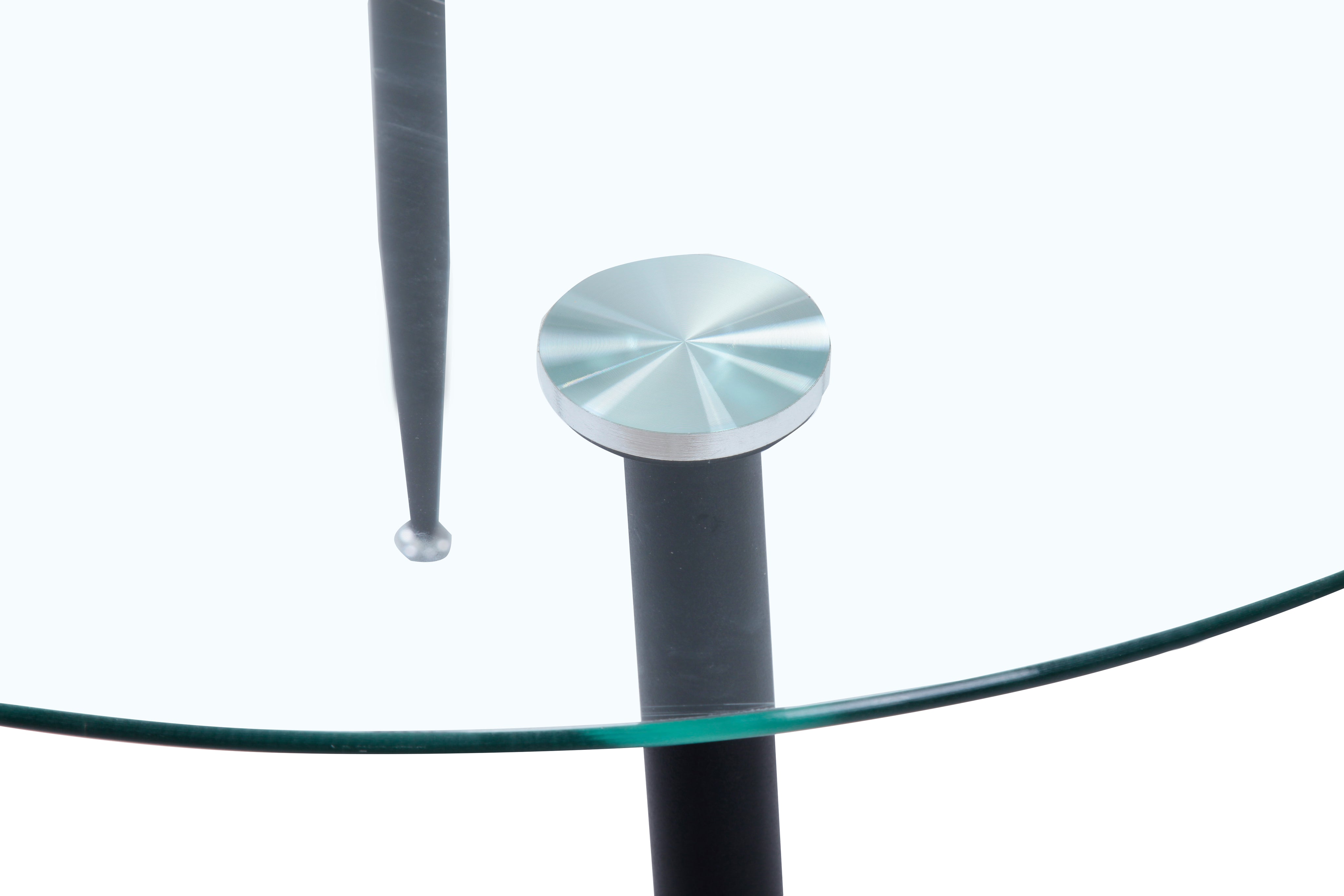 Round Dining Table 90x90cm Glass/Black AWS062UK | LEUKHOUSE