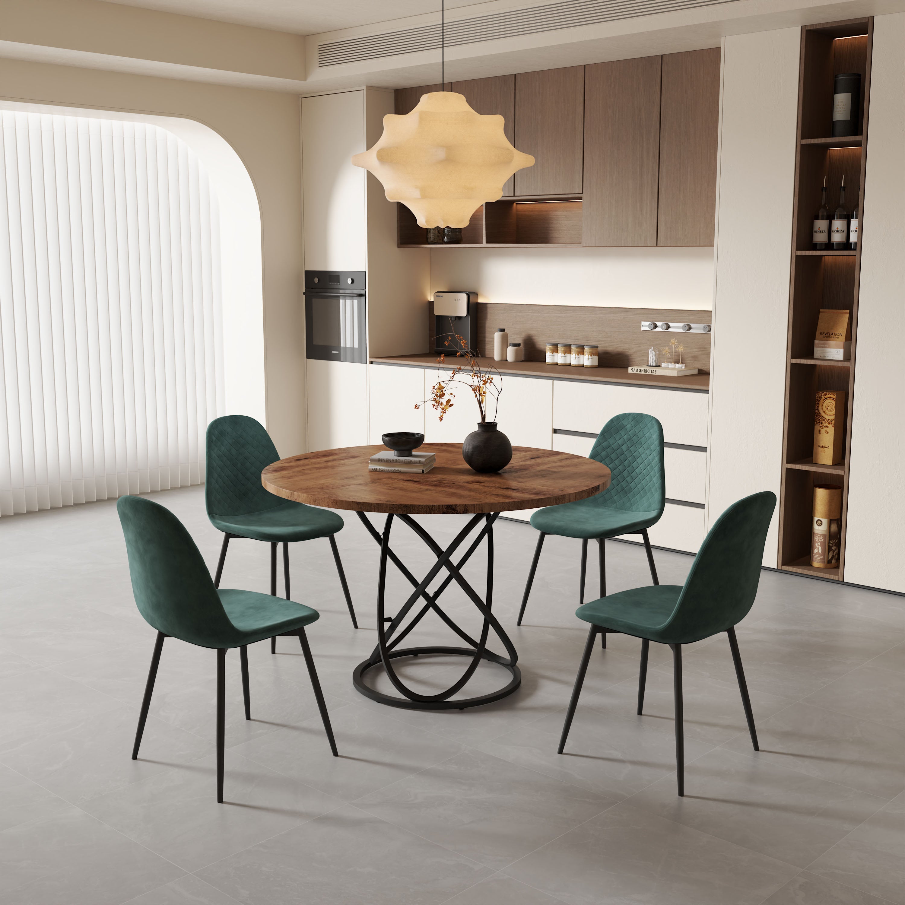 ot de 4 Chaises Vert Chaises Salle à Manger Chaises de Cuisine pour 4 Personnes,Vert AWS02414FR | LEUKHOUSE