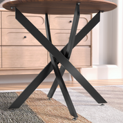 Table Ronde en Bois Salle à Manger de Cuisine pour 4 Personnes 80 cm, Marron AWS0229FR | LEUKHOUSE