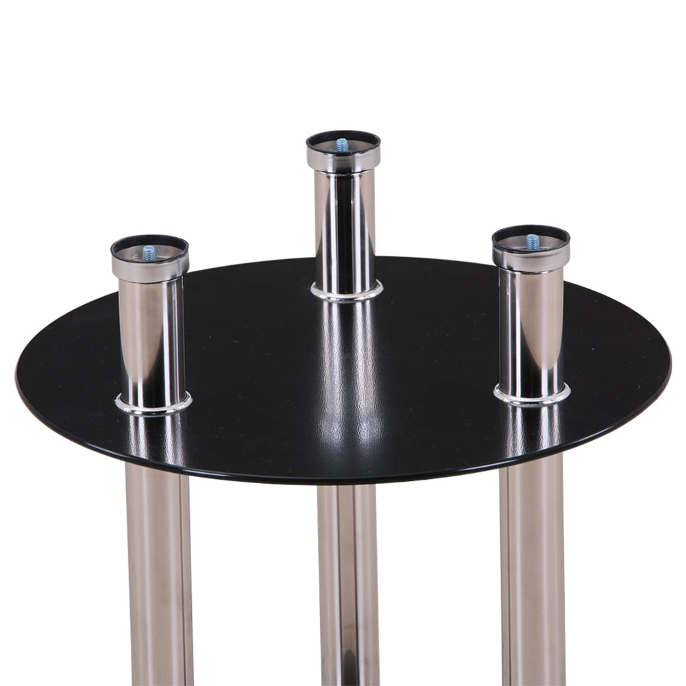 Small Round Glass Coffee Table Black AWS007UK | LEUKHOUSE