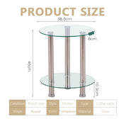 Small Round Glass Coffee Table Clear AWS007UK | LEUKHOUSE