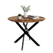 Round Dining Table,35.5 inches Mid-Century Modern Wooden Kitchen Table with Metal Legs for Dining Room&Living Room CA | LEUKHOUSE