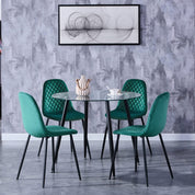 Dining Chairs Set of 4 Velvet/Green AWS024UK | LEUKHOUSE