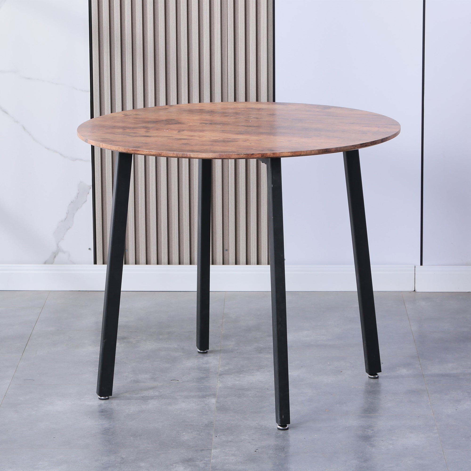 Round Dining Table 90x90cm Wooden/Black AWS161UK | LEUKHOUSE