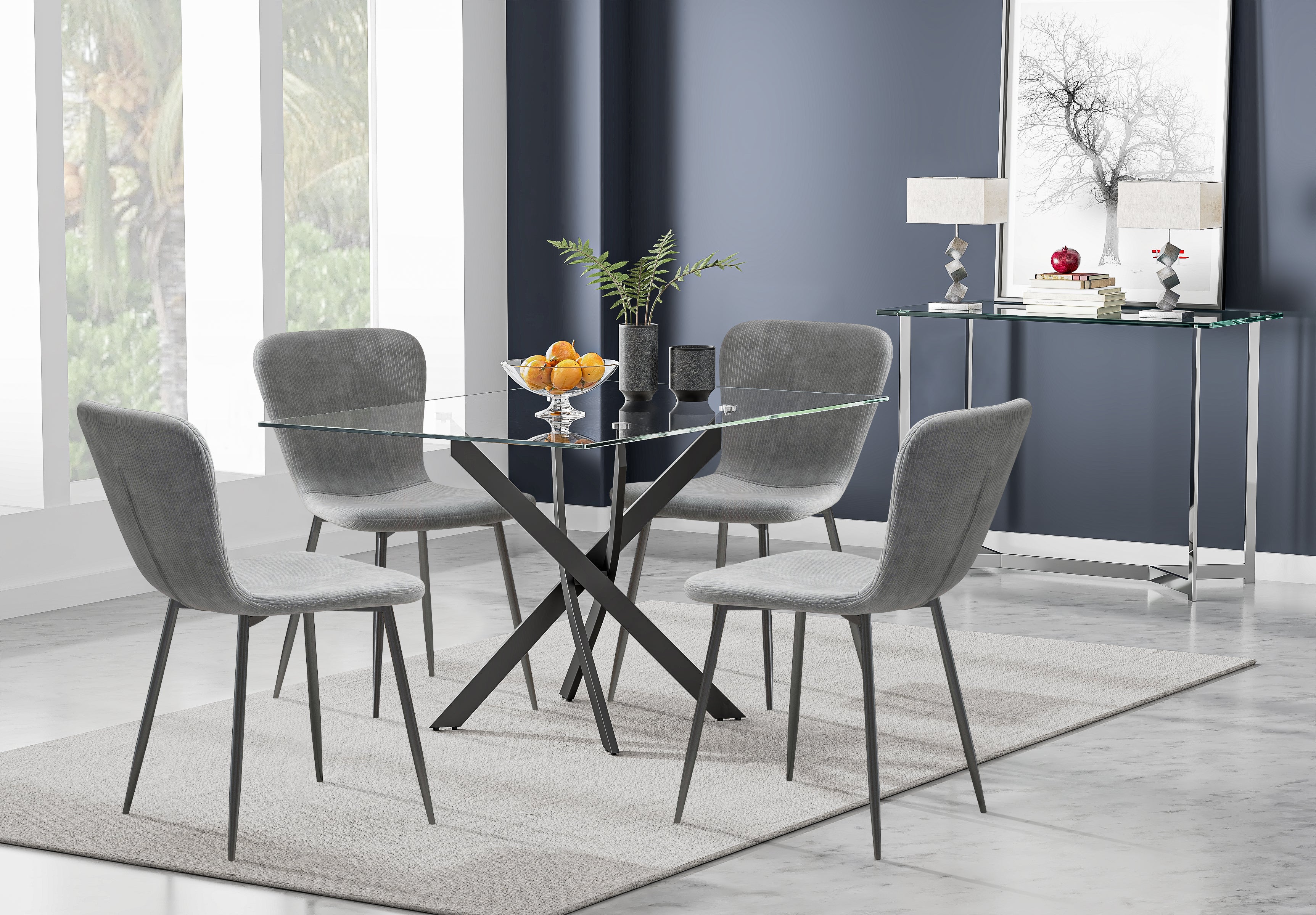 Chaises Salle à Manger Lot de 4 Chaises en Velours Gris Chaises de Cuisine pour 4 Personnes,Gris Foncé  AWS14814FR | LEUKHOUSE