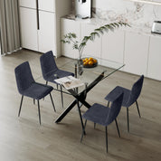 Table Salle a Manger en Verre Moderne Rectangulaire avec Noir Pieds pour Cuisine Bureau etc 110 x 70 x 75 cm AWS0214FR | LEUKHOUSE