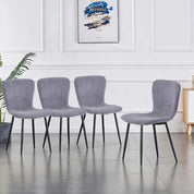 Dining Chairs Set of 4 Fabric/Grey AWS148UK | LEUKHOUSE