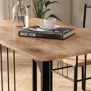 Dining Table Set for 4, 47.2-Inch Wood Kitchen Table Set,Rustic Brown 5 Piece Dining Table Set for Kitchen Dining Room CA | LEUKHOUSE