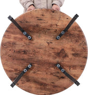 Round Dining Table 90x90cm Wooden/Black AWS161UK | LEUKHOUSE