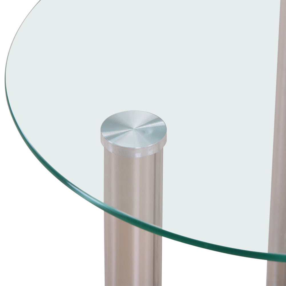 Small Round Glass Coffee Table Clear AWS007UK | LEUKHOUSE