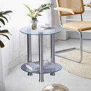Small Round Glass Coffee Table Clear AWS007UK | LEUKHOUSE