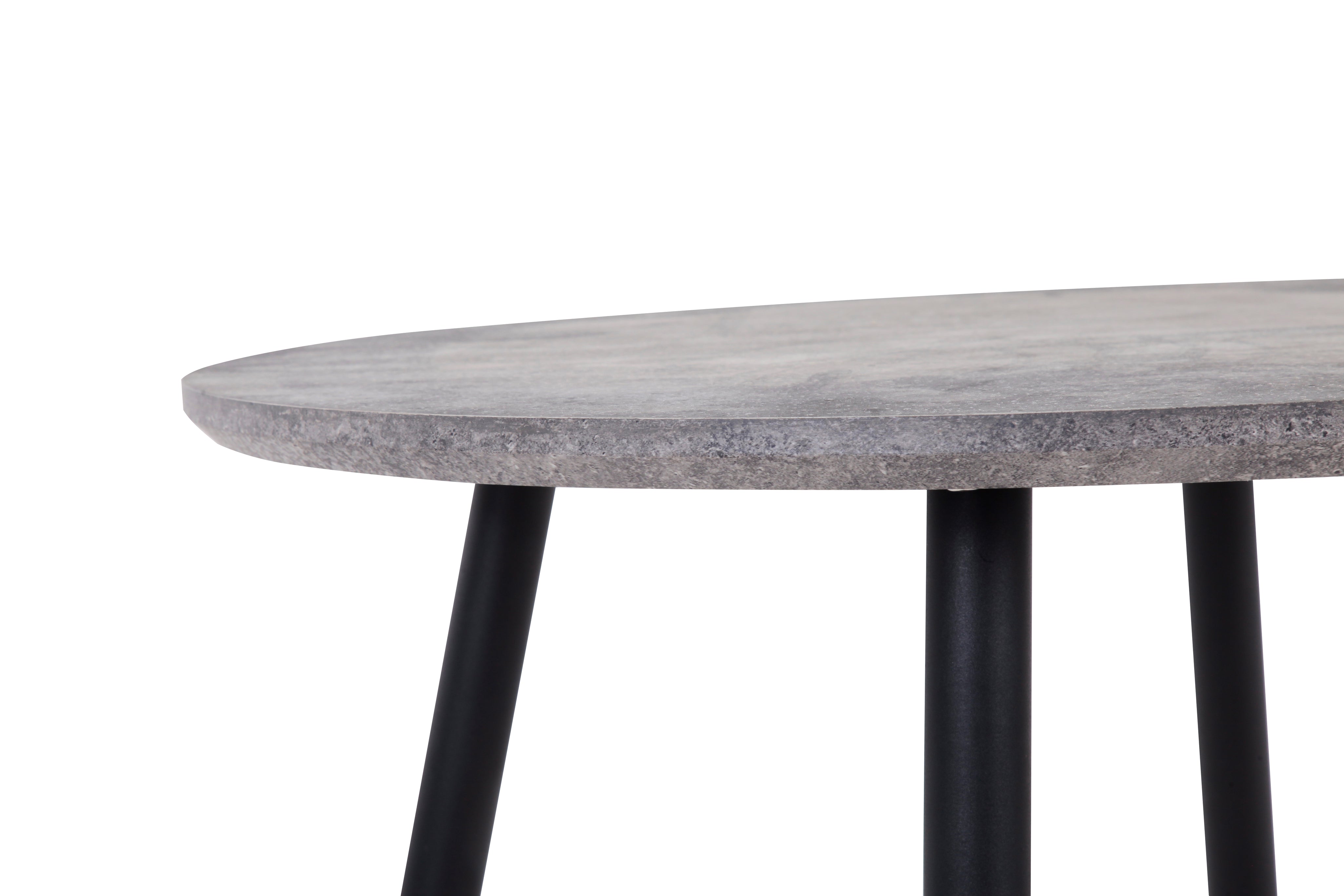 Round Dining Table 90x90cm Grey/Black AWS112UK | LEUKHOUSE