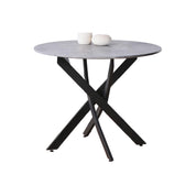Dining Table Large Glass Cross Round LKD022DTAWS | FONDHOUSE