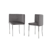 Dining Chair Grey PU (2 Chairs) LKD172DCAWS | FONDHOUSE