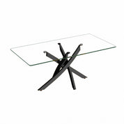 Журнальный столик прямоугольный стеклянный LKC198CTAWS | LEUKHOME