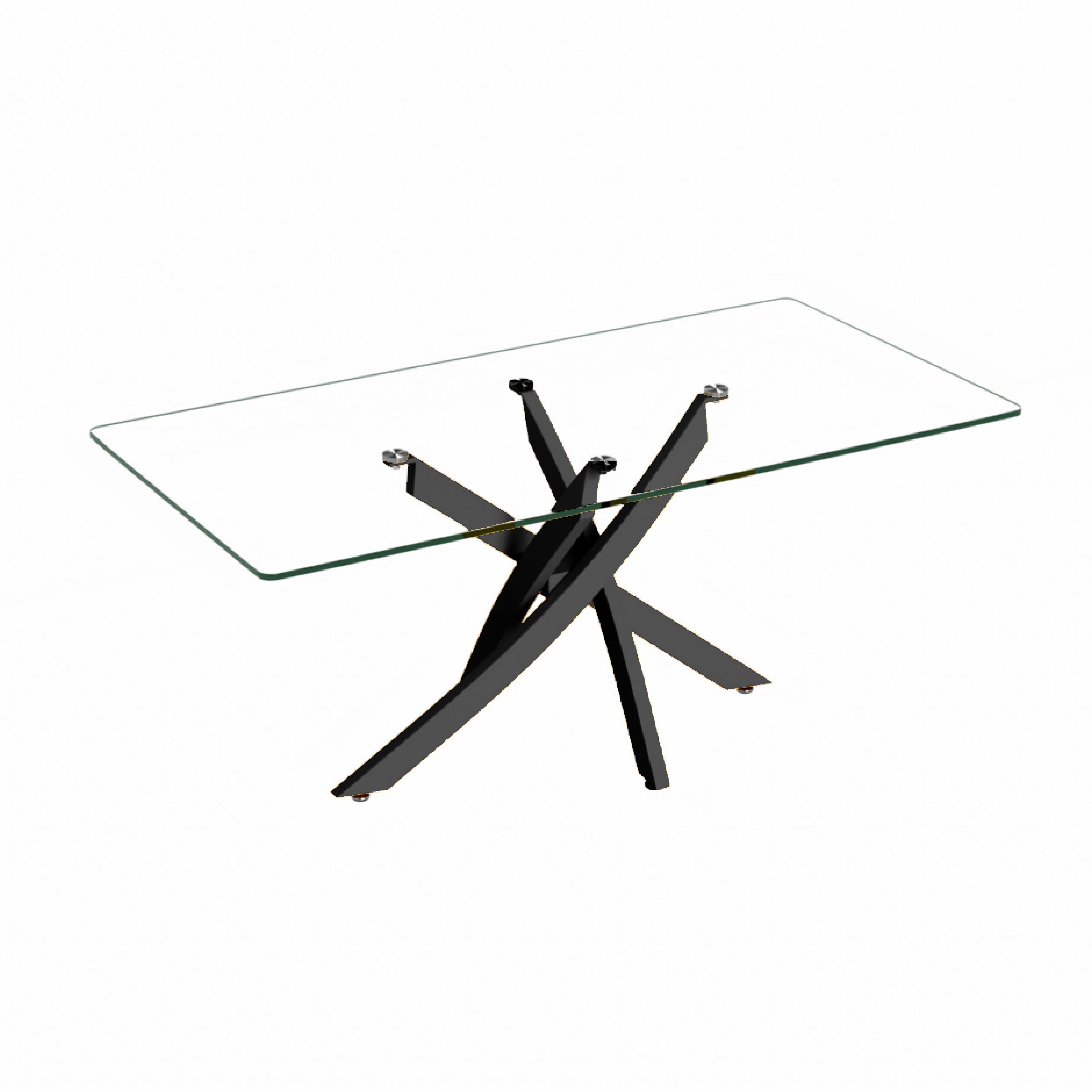 Журнальный столик прямоугольный стеклянный LKC198CTAWS | LEUKHOME