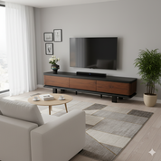 TV Stand Sintered Stone‌ Baking Paint Wood Veneer‌ LKL042TSAYG | LEUKHOME