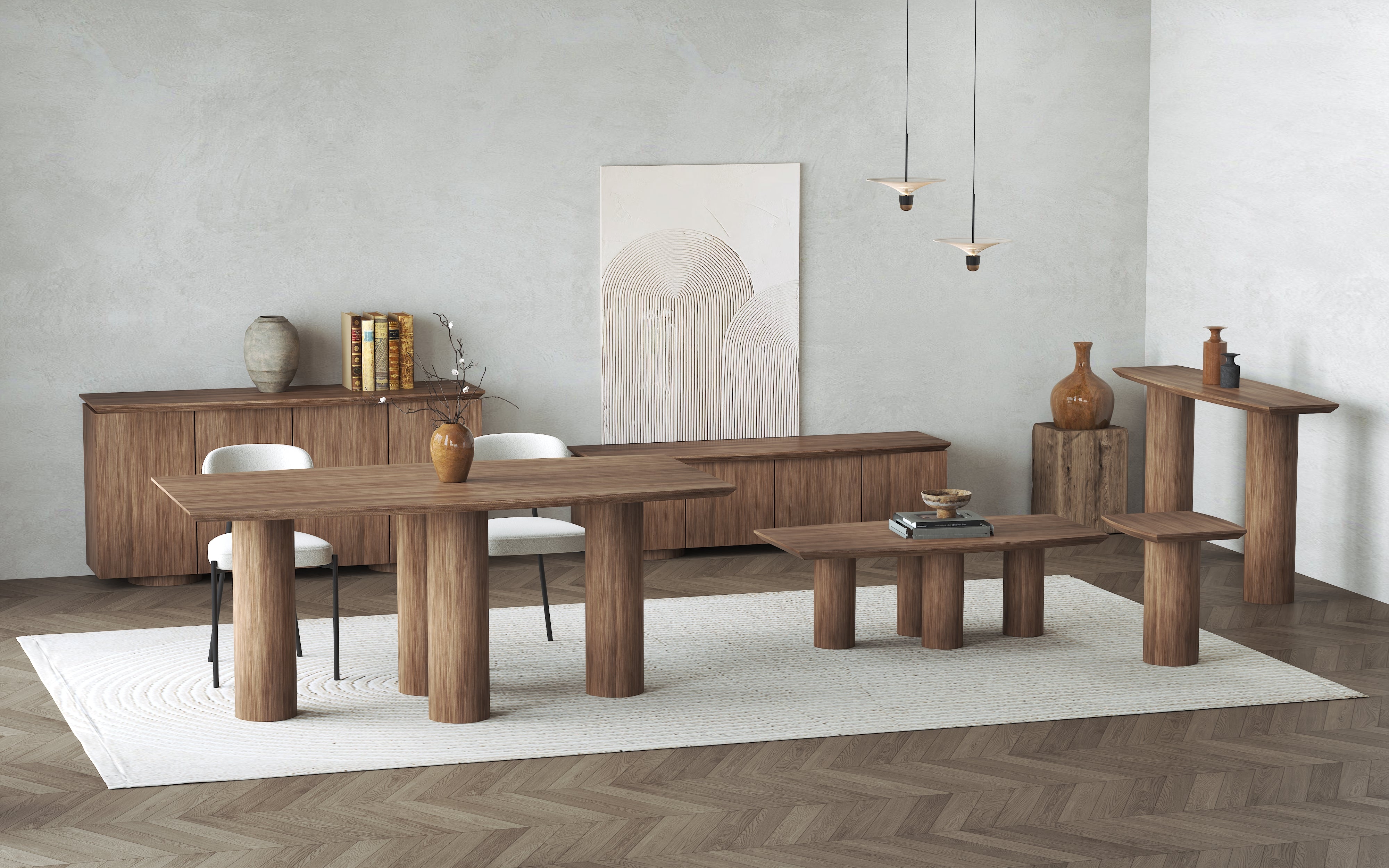 Console Table Wood Veneer MDF AYP056 | AOYA