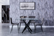 Dining Chairs Set of 4 Fabric/Grey AWS148UK | LEUKHOUSE