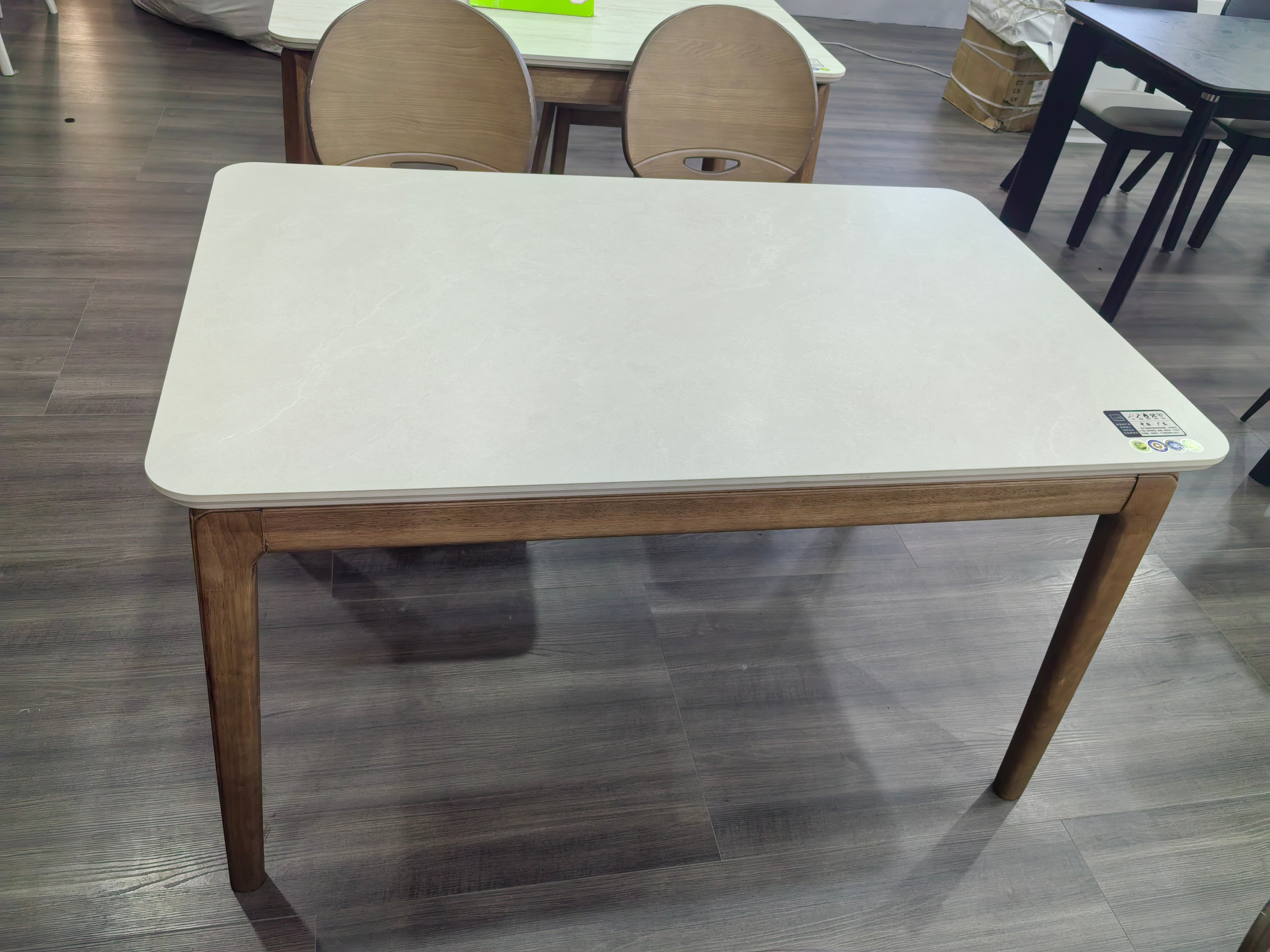 Dining Table Sintered Stone Solid Wood LKD017DTYS | LEUKHOME