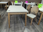 Dining Table Sintered Stone Solid Wood LKD017DTYS | LEUKHOME