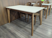 Dining Table Sintered Stone Solid Wood LKD019DTYS | LEUKHOME