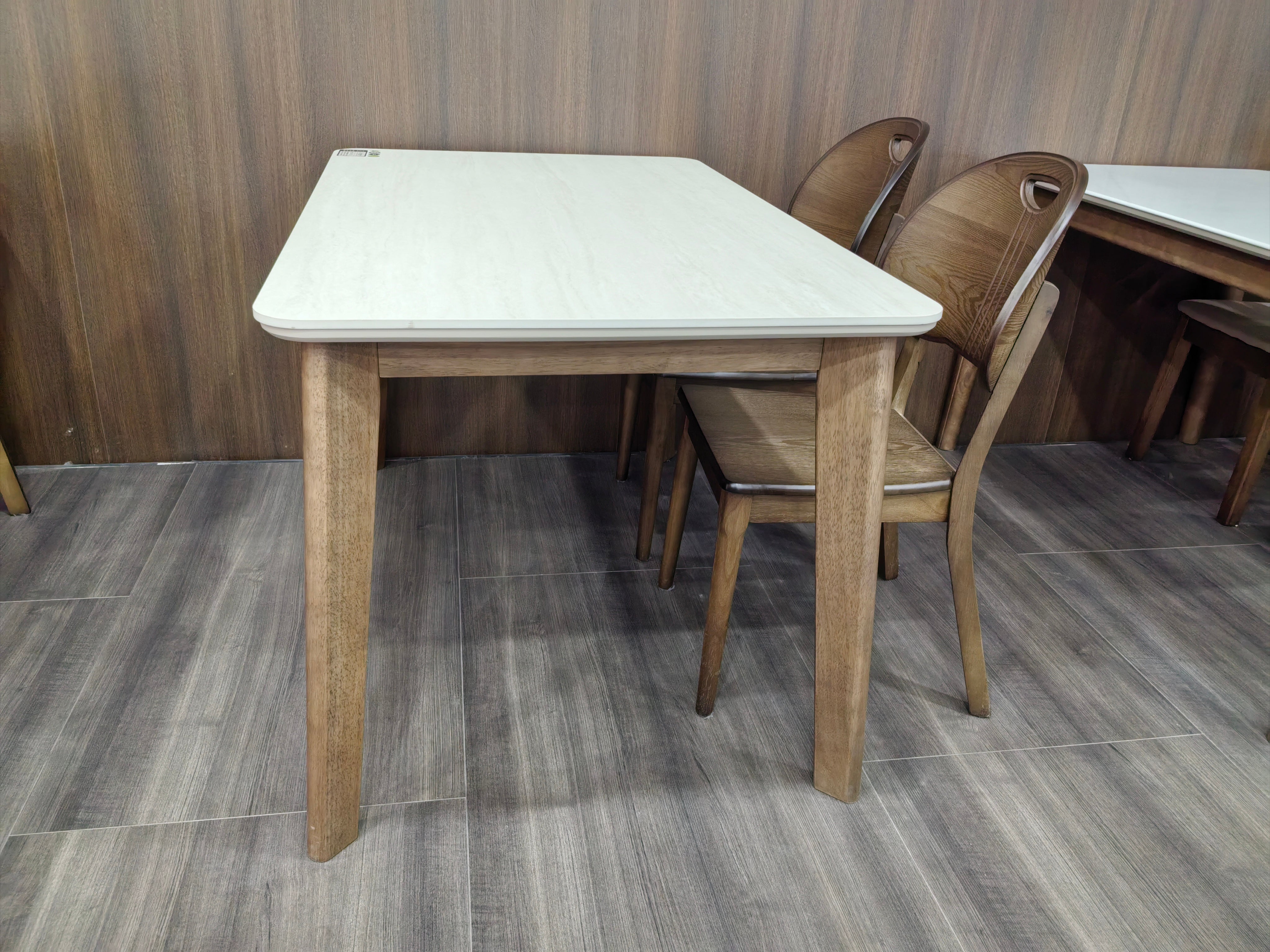 Dining Table Sintered Stone Solid Wood LKD019DTYS | LEUKHOME