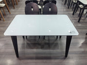 Dining Table Artificial Stone Solid Wood LKD025DTYS | LEUKHOME