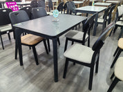 Dining Table Artificial Stone Solid Wood LKD027DTYS | LEUKHOME