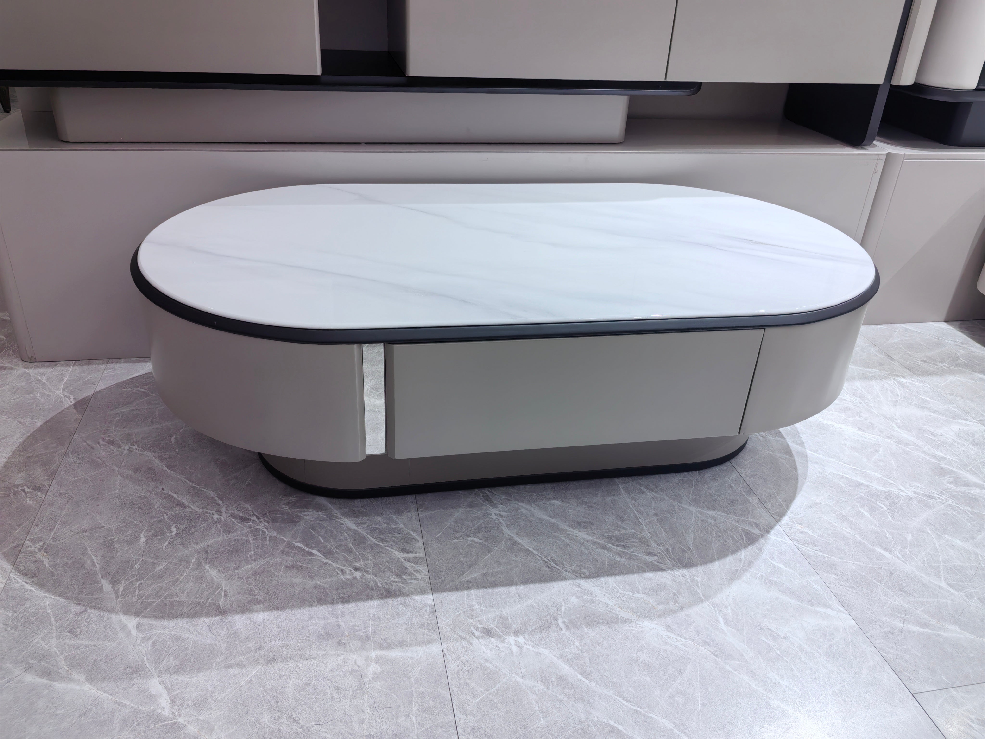 Coffee Table Artificial Stone Baking Paint LKL003CTANJ | LEUKHOME