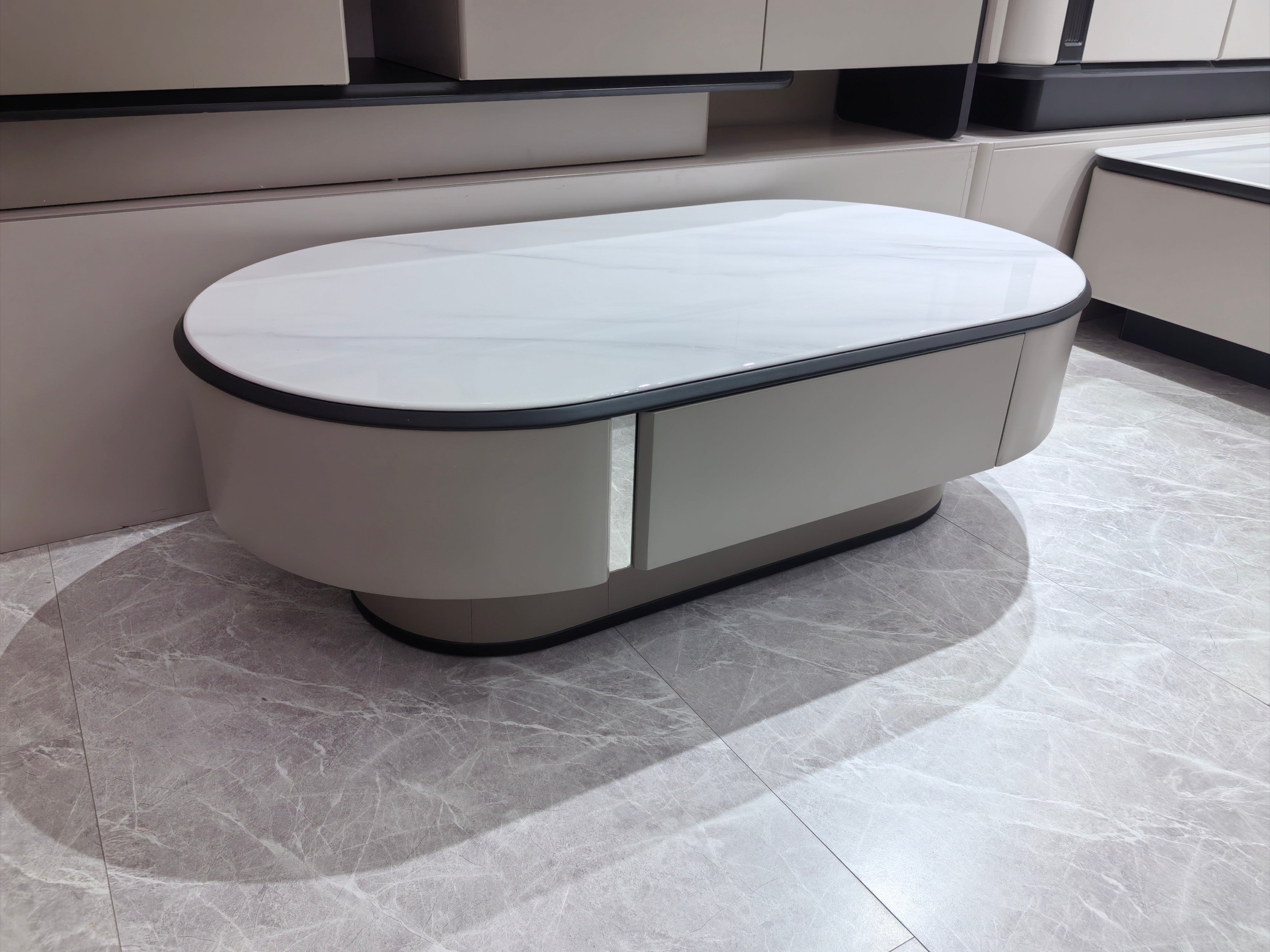 Coffee Table Artificial Stone Baking Paint LKL003CTANJ | LEUKHOME