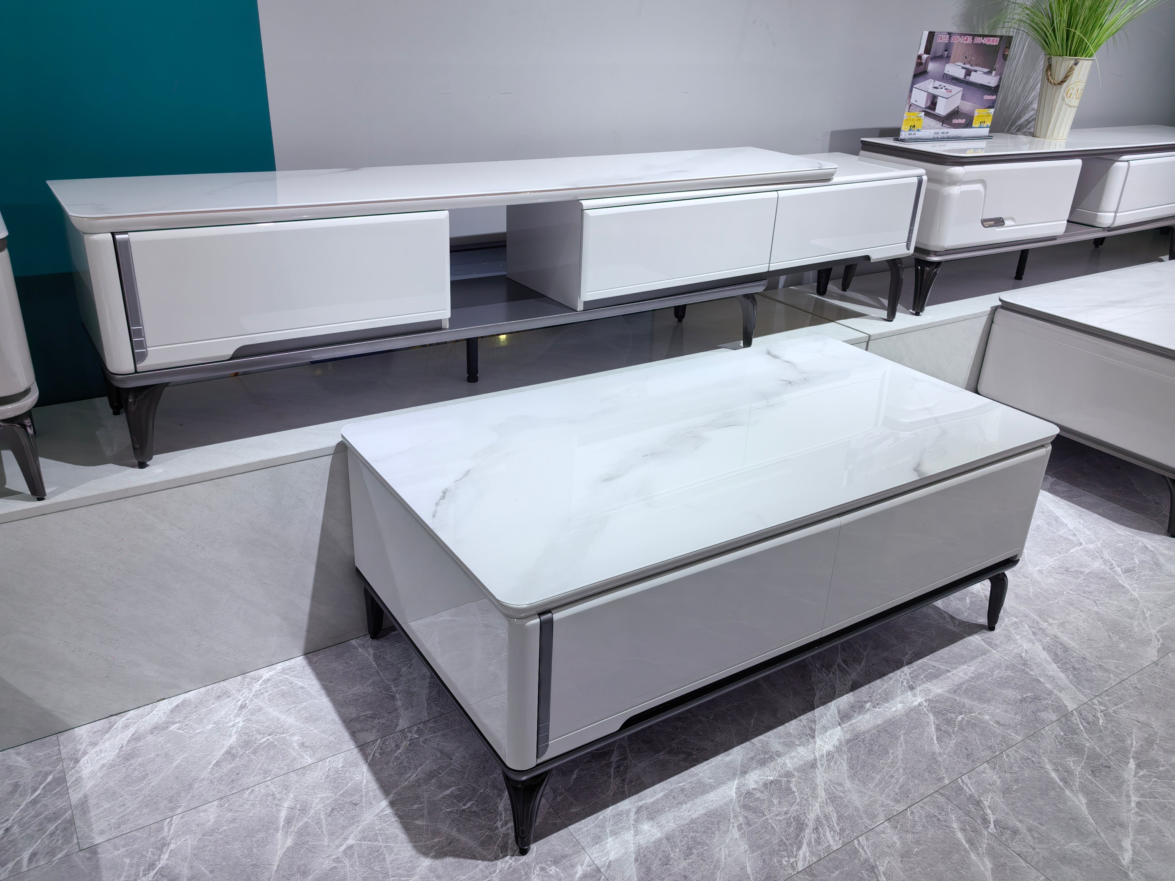 Coffee Table Artificial Stone Baking Paint LKL011CTANJ | LEUKHOME