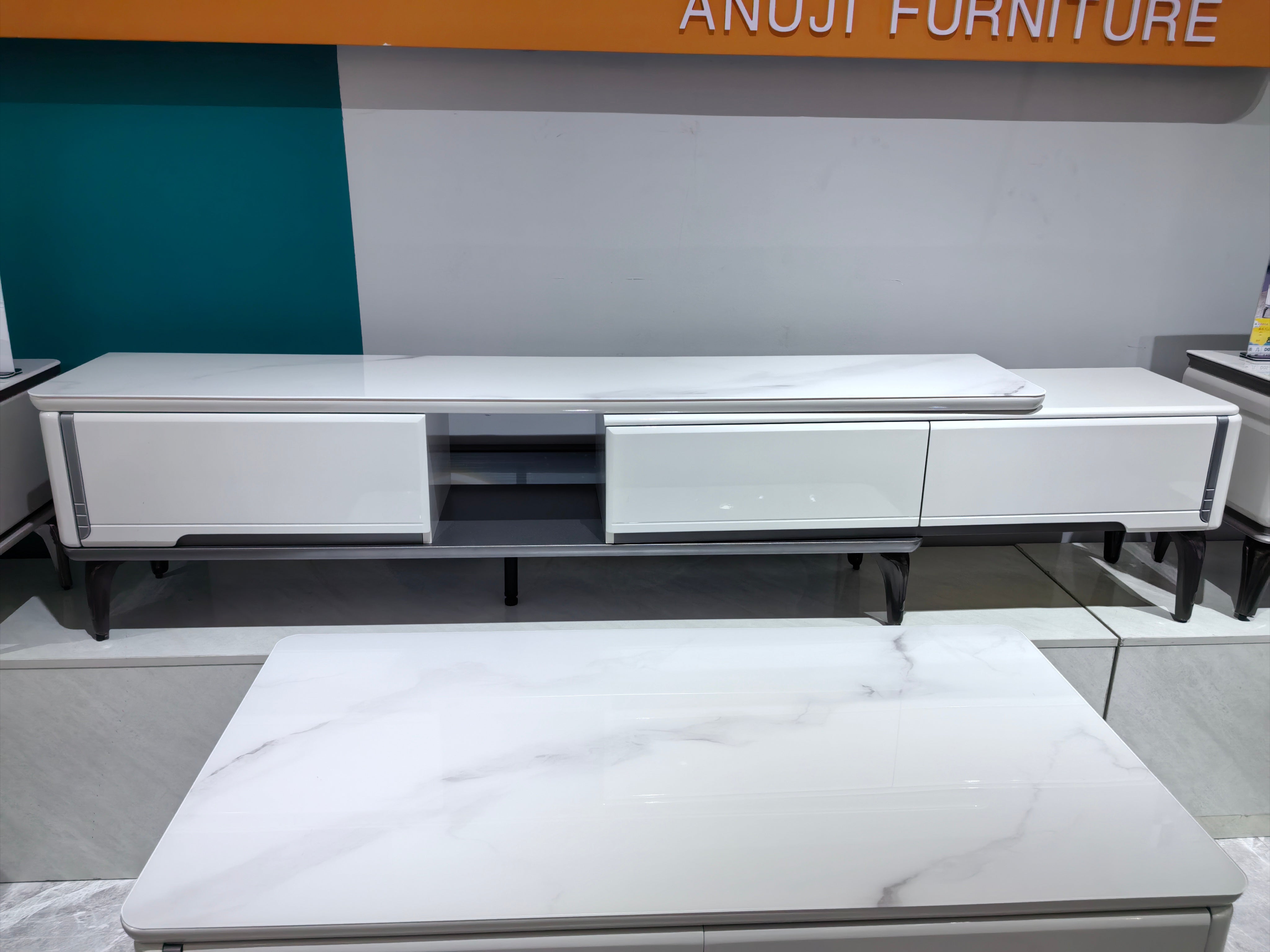 TV Stand Artificial Stone Baking Paint LKL012TSANJ | LEUKHOME