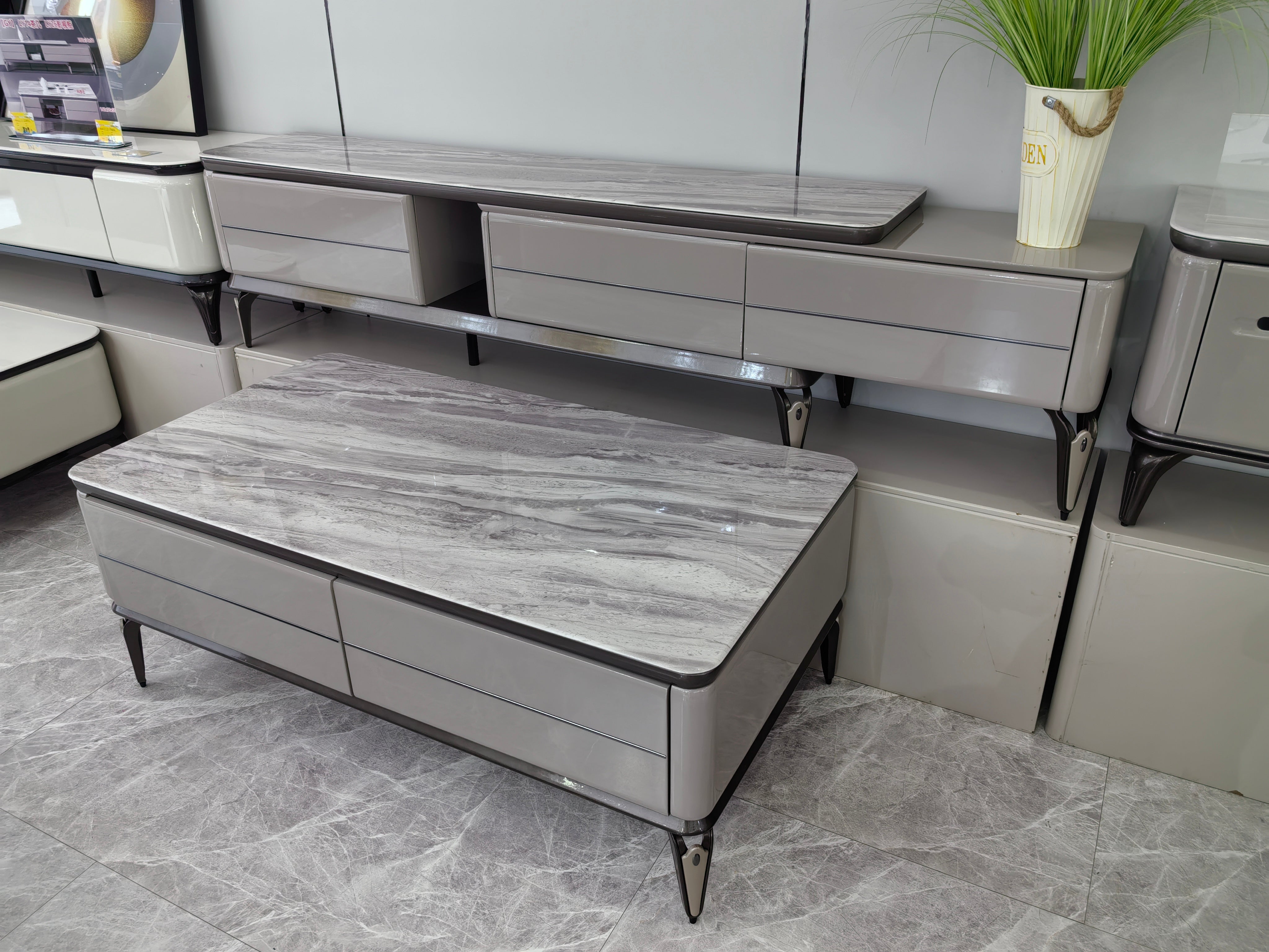 Coffee Table Artificial Stone Baking Paint LKL015CTANJ | LEUKHOME