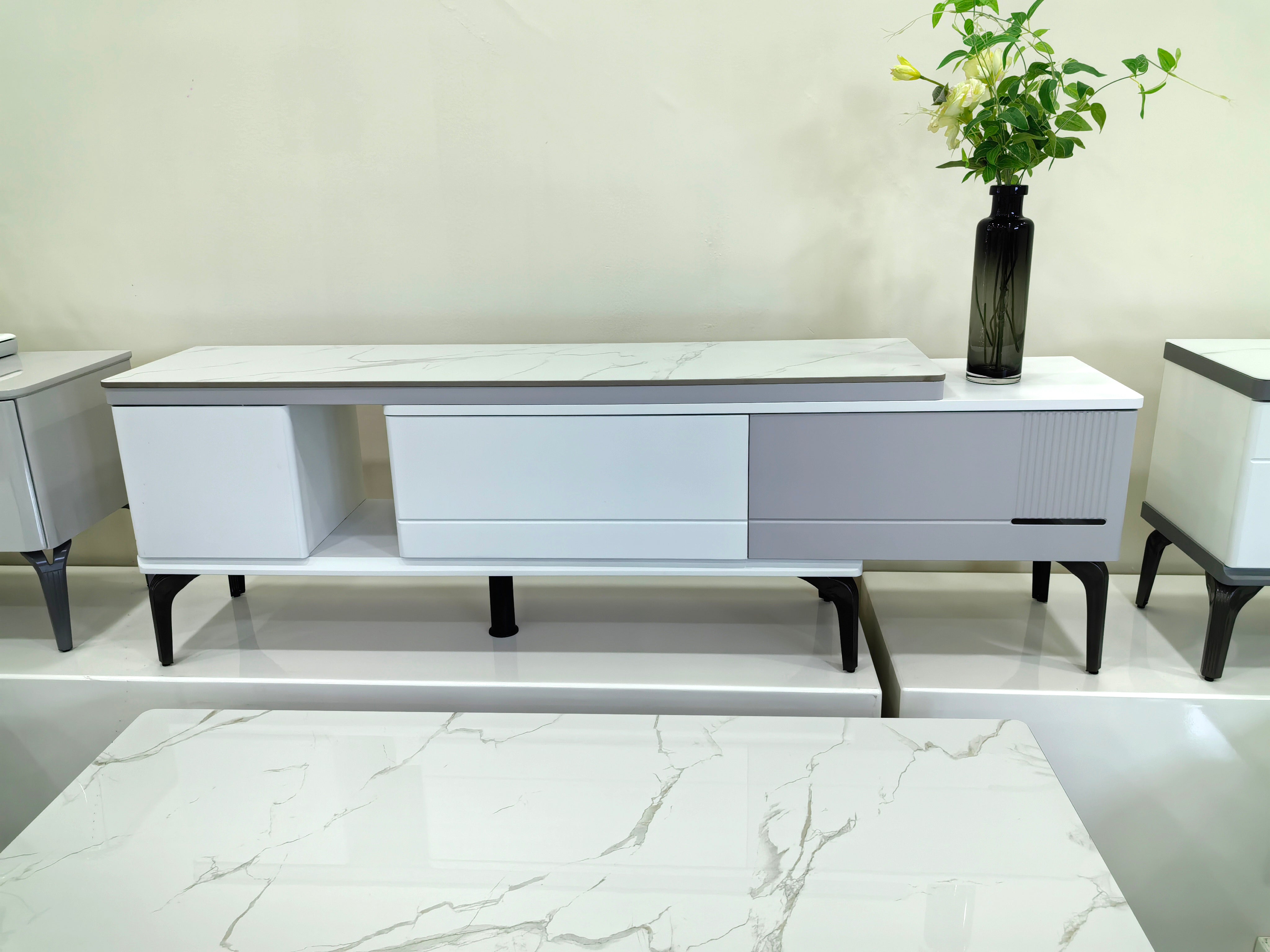 TV Stand Sintered Stone Baking Paint LKL056TSJKN | LEUKHOME