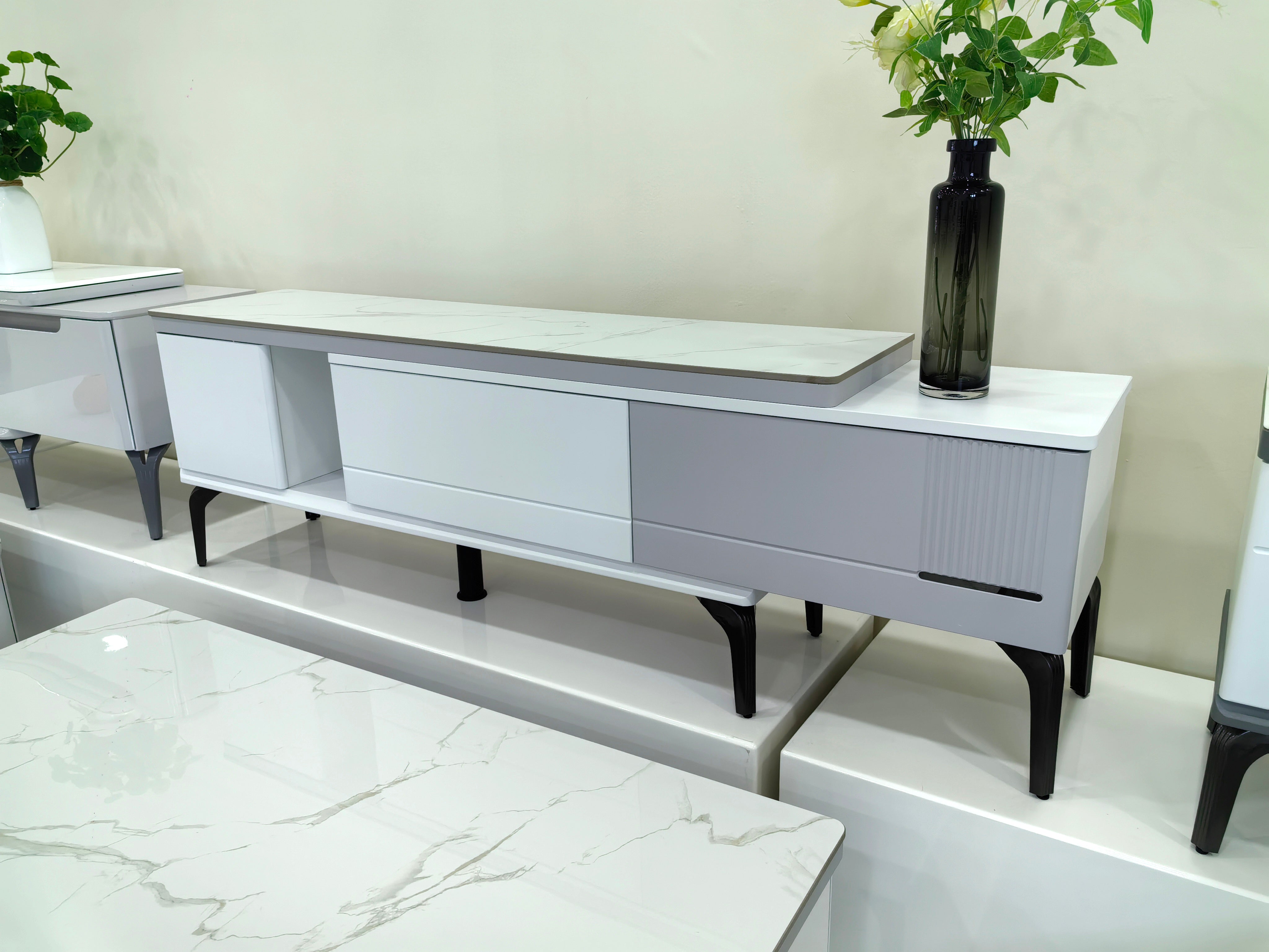 TV Stand Sintered Stone Baking Paint LKL056TSJKN | LEUKHOME
