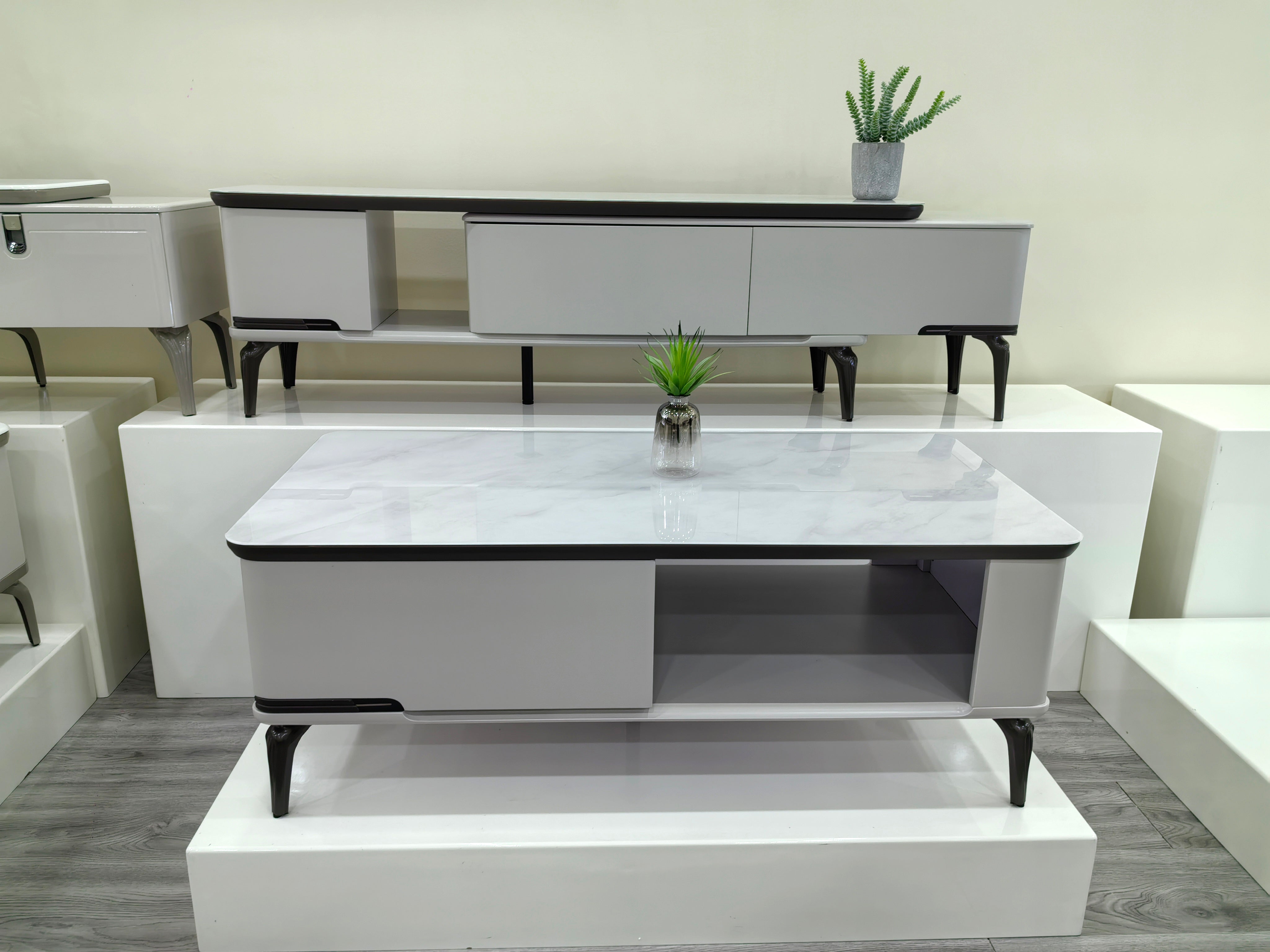 Coffee Table Artificial Stone Baking Paint LKL059CTJKN | LEUKHOME