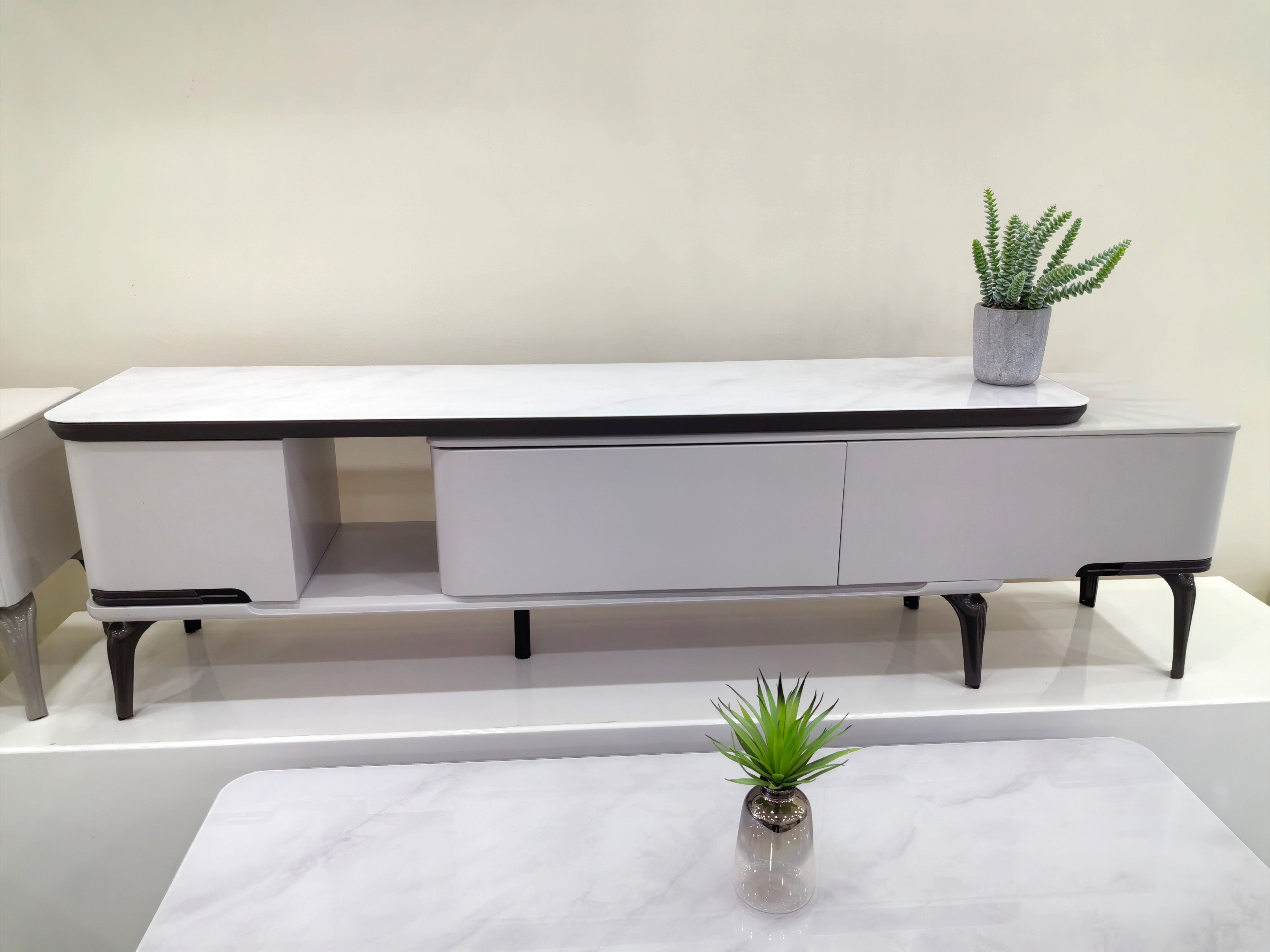 TV Stand Artificial Stone Baking Paint LKL060TSJKN | LEUKHOME