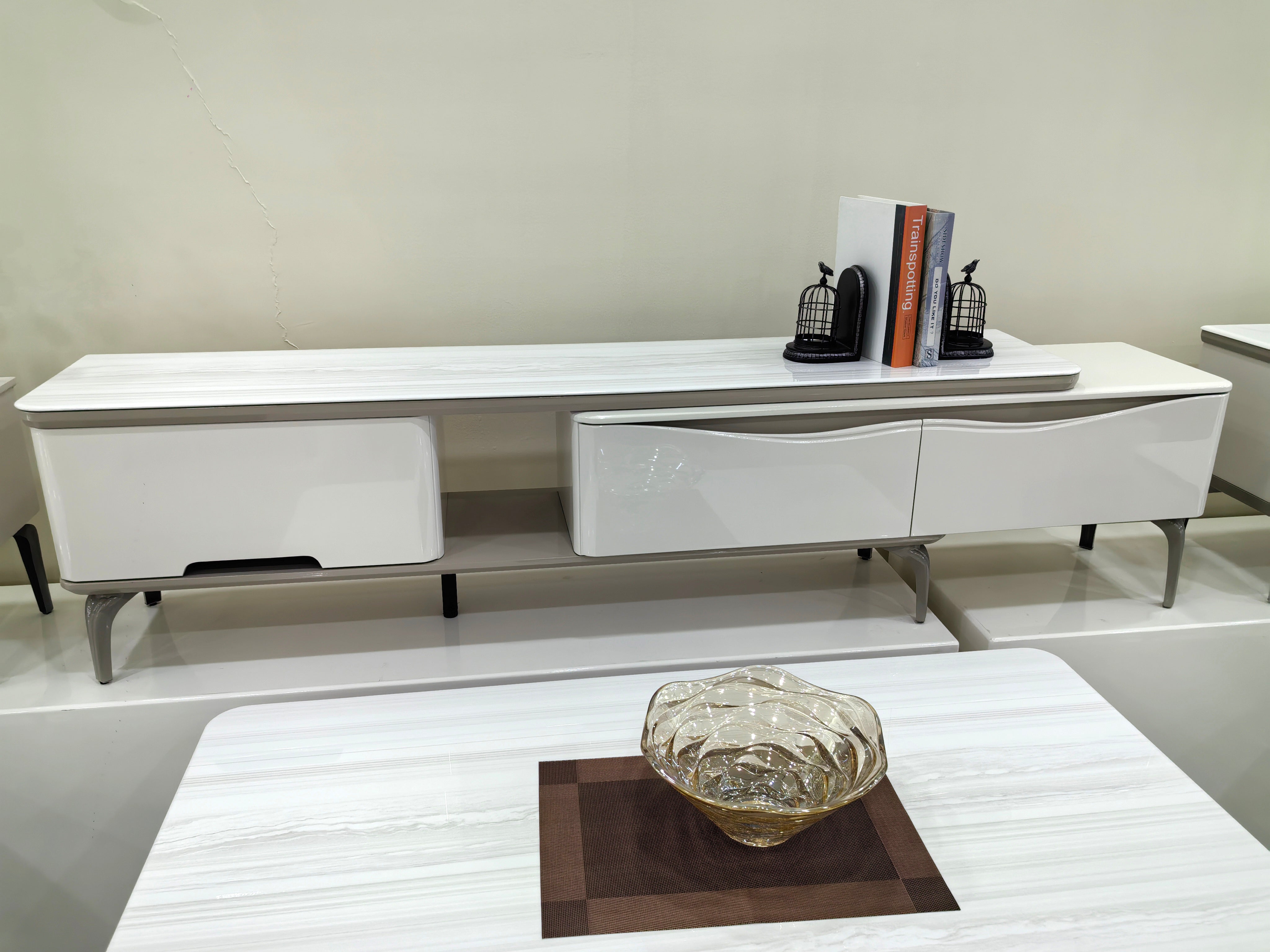 TV Stand Artificial Stone Baking Paint LKL062TSJKN | LEUKHOME